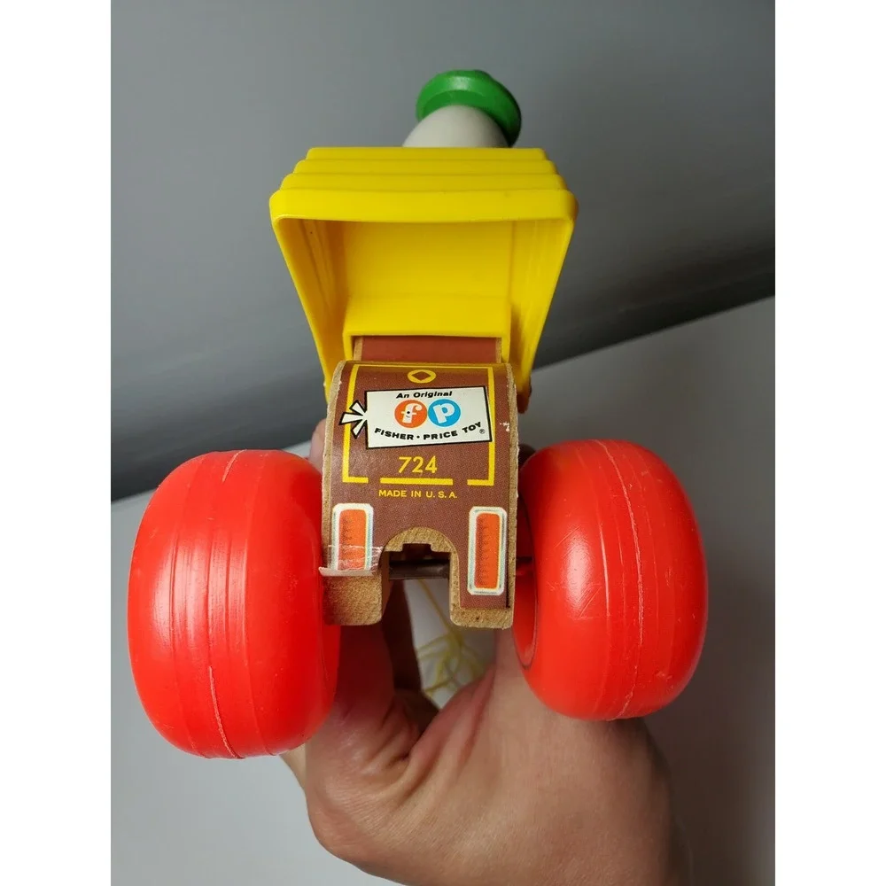 Vintage Fisher Price Clown Jalopy Car 724 Noise Kids‎ Toy Baby Fun